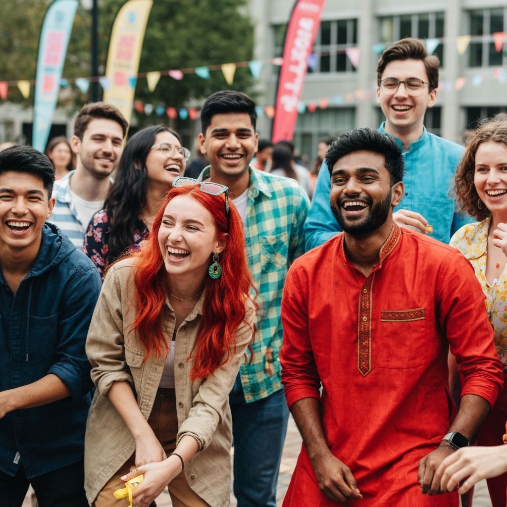 Students enjoying campus event